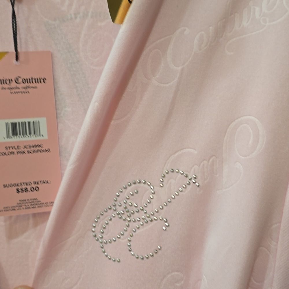 Juicy Couture Rhinestone Script Logo Embossed Robe - Picture 6 of 7